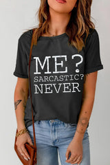 Letter Graphic Round Neck T-Shirt - Trendsi - Flyclothing LLC