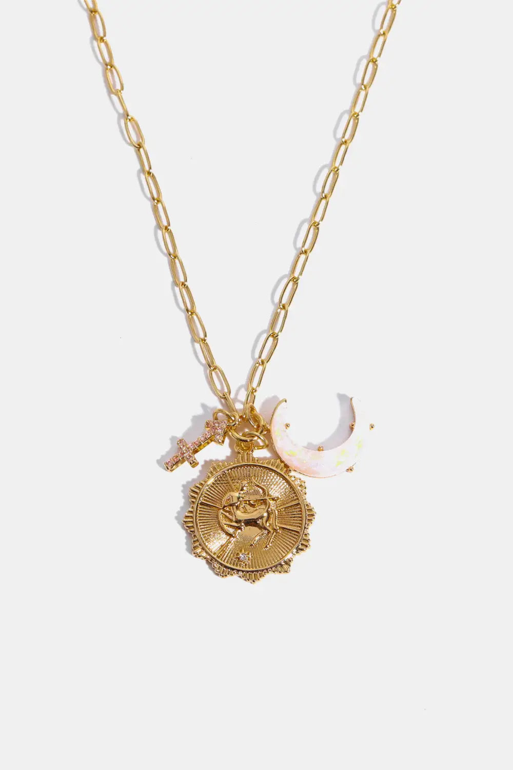 Constellation and Moon Pendant Copper Necklace - Trendsi - Flyclothing LLC