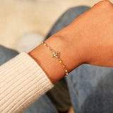 Lotus Shape 18K Gold-Plated Bead Bracelet - Trendsi