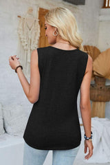 Heathered Notched Wide Strap Tank - Trendsi - Flyclothing LLC