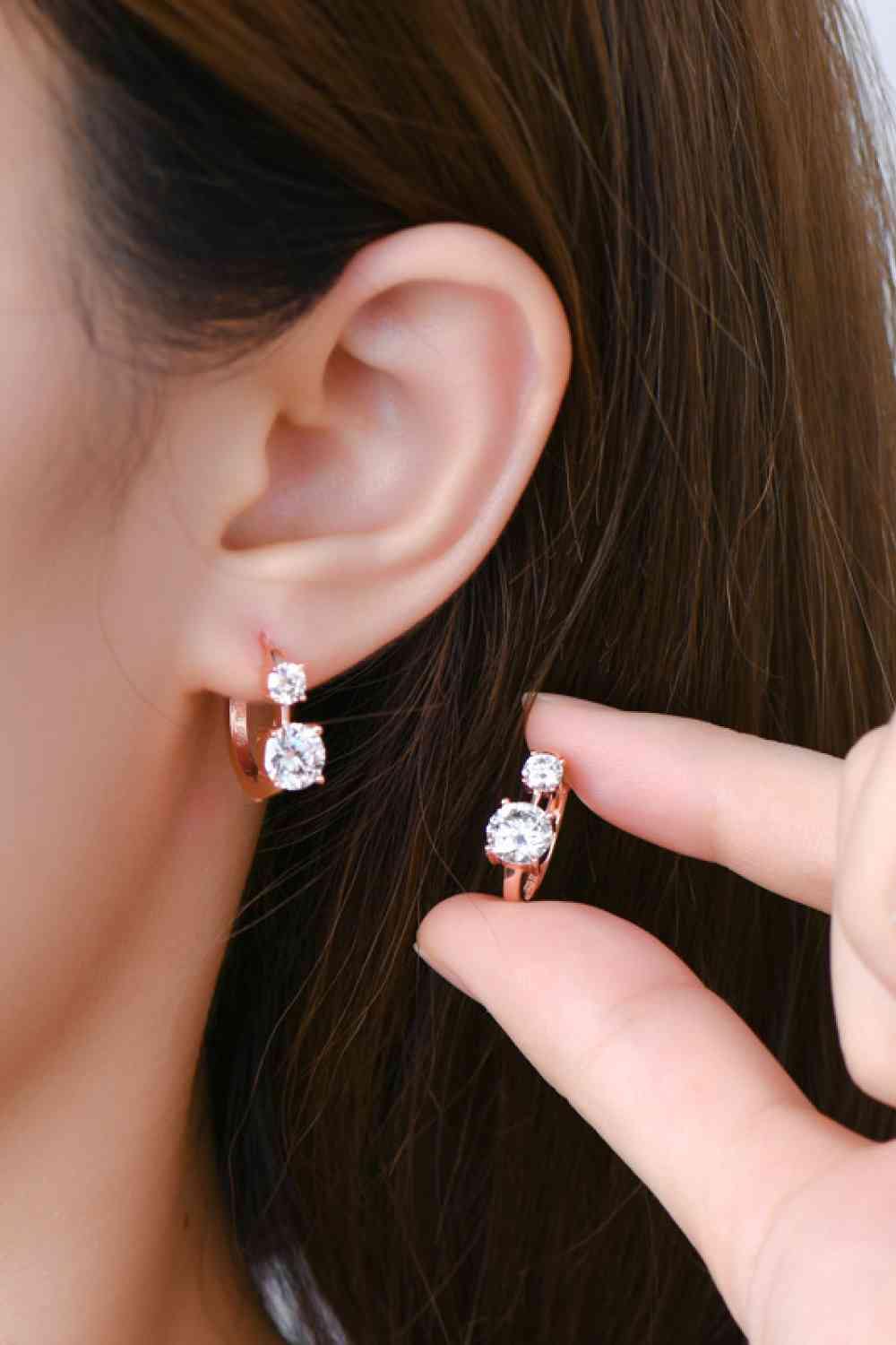 1.3 Carat Moissanite 925 Sterling Silver Earrings - Trendsi