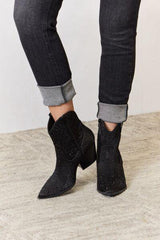 East Lion Corp Rhinestone Ankle Cowboy Boots - Trendsi
