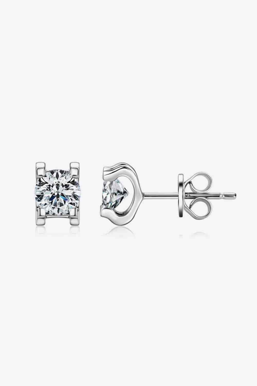 Moissanite 925 Sterling Silver Stud Earrings - Trendsi - Flyclothing LLC
