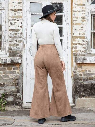 Plus Size Pocketed Flare Pants - Trendsi - Flyclothing LLC