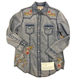 Rockmount Clothing Women's Denim Pink Floral Embroidery - Rockmount Clothing - Flyclothing LLC