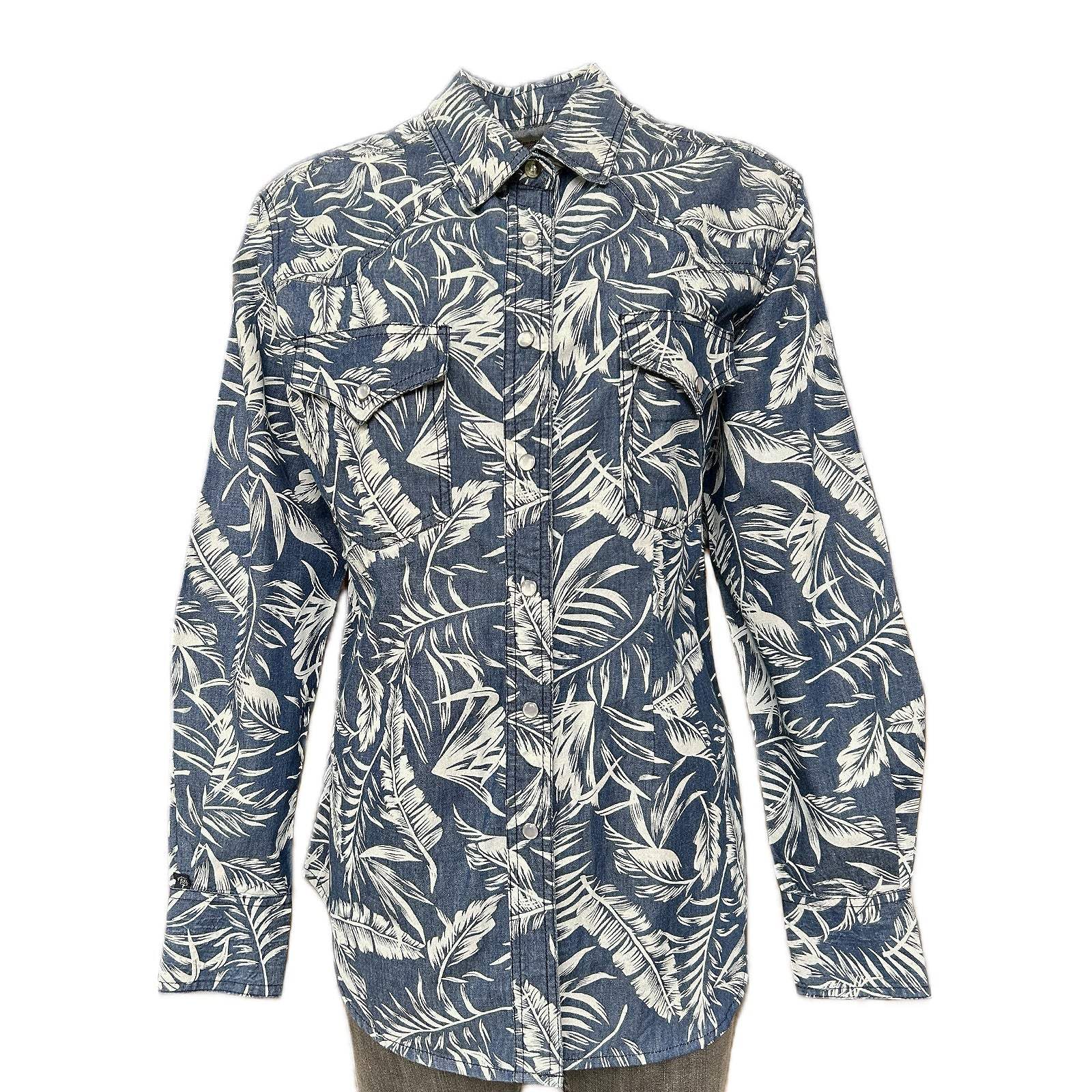 Rockmount Clothing Women's Denim Floral Print Western Shirt - Rockmount Clothing - Flyclothing LLC