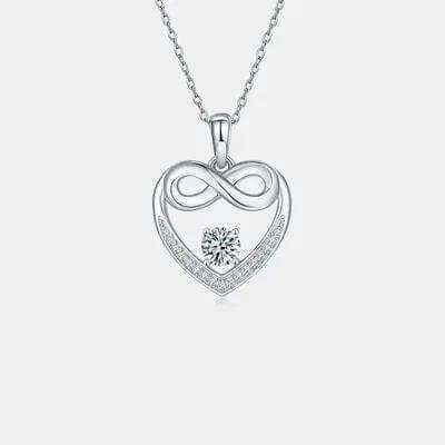 Moissanite 925 Sterling Silver Heart Necklace - Trendsi - Flyclothing LLC