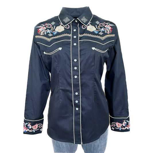 Rockmount Clothing Womens Vintage Floral & Stars Embroidered Shirt