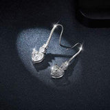 5.44 Carat 925 Sterling Silver Moissanite Heart Drop Earrings - Trendsi - Flyclothing LLC