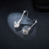 5.44 Carat 925 Sterling Silver Moissanite Heart Drop Earrings - Trendsi