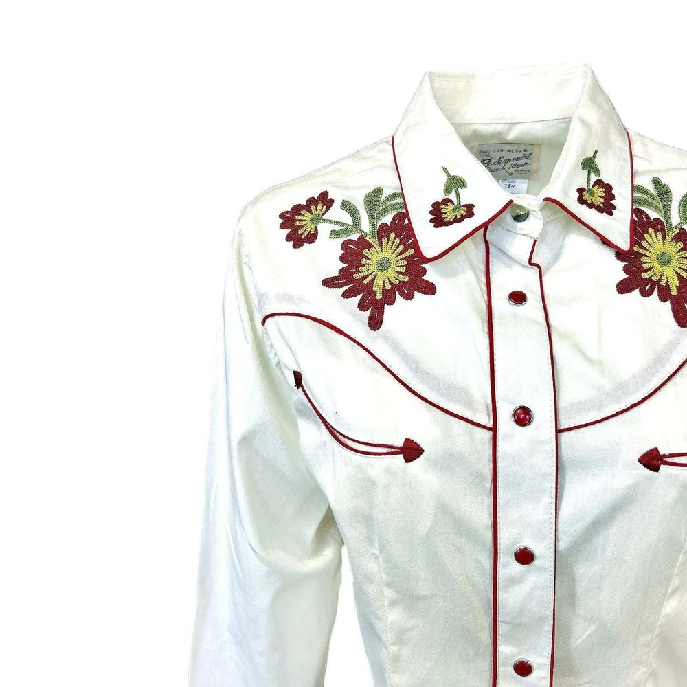 Rockmount Clothing Women's Ivory Vintage Floral Embroidered Western Shirt - Rockmount Clothing - Flyclothing LLC