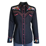 Women’s Vintage Rose Bouquet Embroidery Western Shirt - Rockmount Clothing