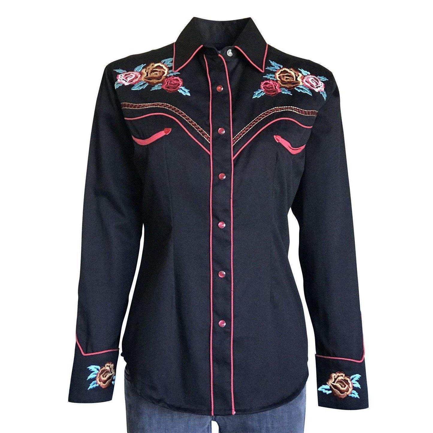 Rockmount Ranch Wear Womens Vintage Rose Embroidery Shirt - Rockmount Clothing - Flyclothing LLC