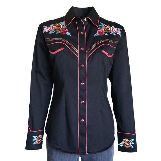 Rockmount Ranch Wear Womens Vintage Rose Embroidery Shirt - Rockmount Clothing