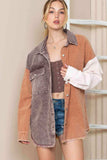 Color Block Collared Neck Jacket - Trendsi - Flyclothing LLC