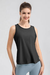 Wide Strap Round Neck Active Tank - Flyclothing LLC