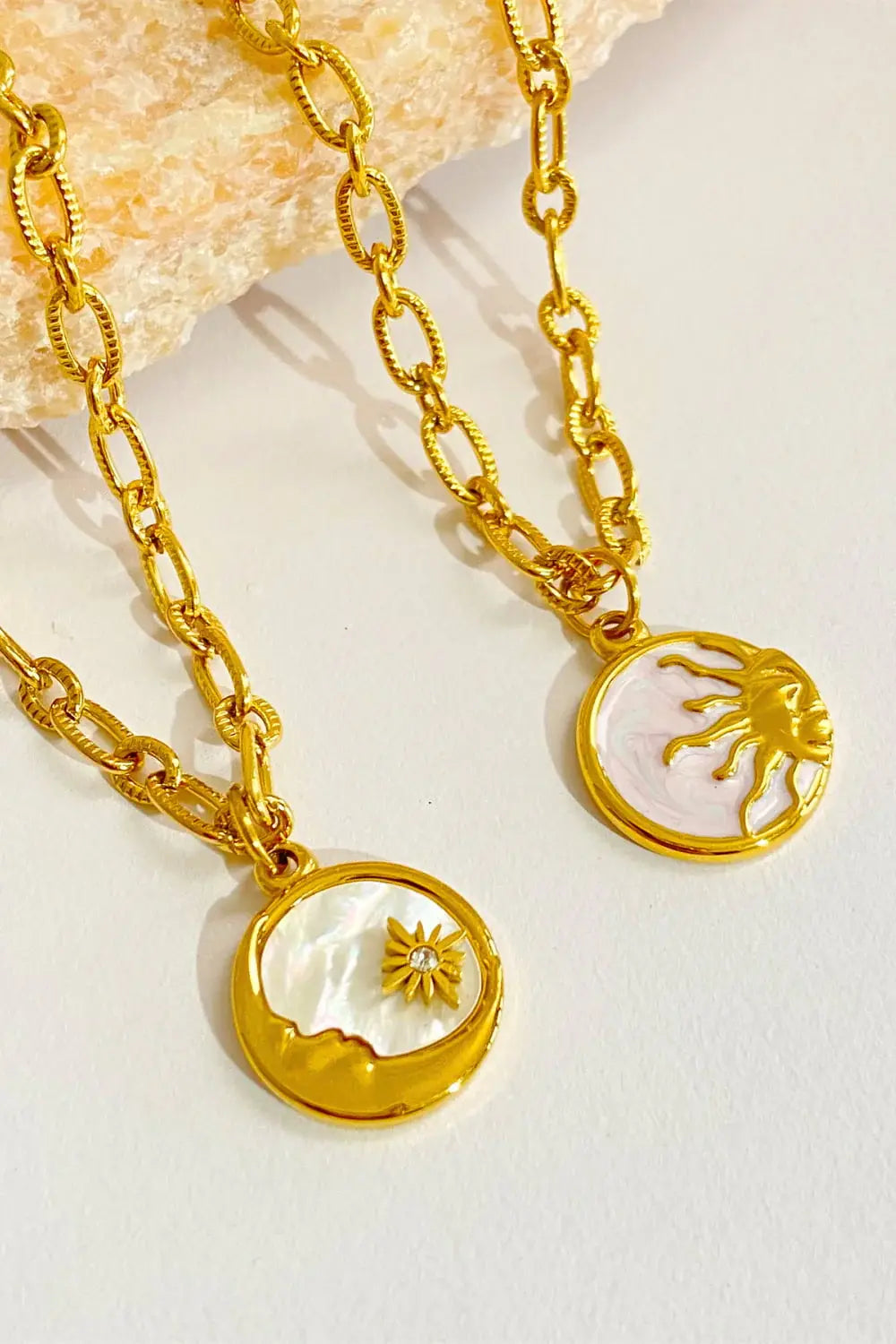 Round Pendant Stainless Steel Necklace - Trendsi - Flyclothing LLC