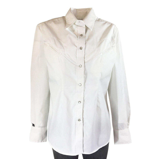 Women's Solid White 100% Cotton Western Shirt - Rockmount Clothing - Flyclothing LLC