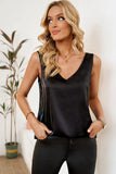 Curved Hem V-Neck Tank Top - Trendsi