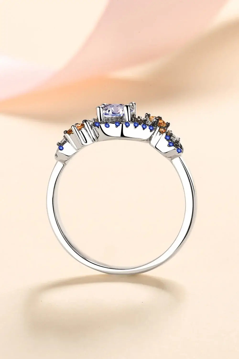 Moissanite Contrast 925 Sterling Silver Ring - Trendsi - Flyclothing LLC