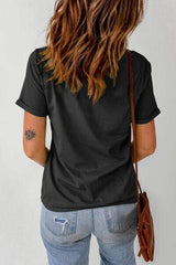 Graphic Round Neck Short Sleeve T-Shirt - Trendsi - Flyclothing LLC