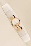 Circle Shape Buckle Zinc Alloy Buckle PU Leather Belt - Trendsi - Flyclothing LLC