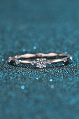 Moissanite 925 Sterling Silver Rhodium-Plated Ring - Trendsi - Flyclothing LLC