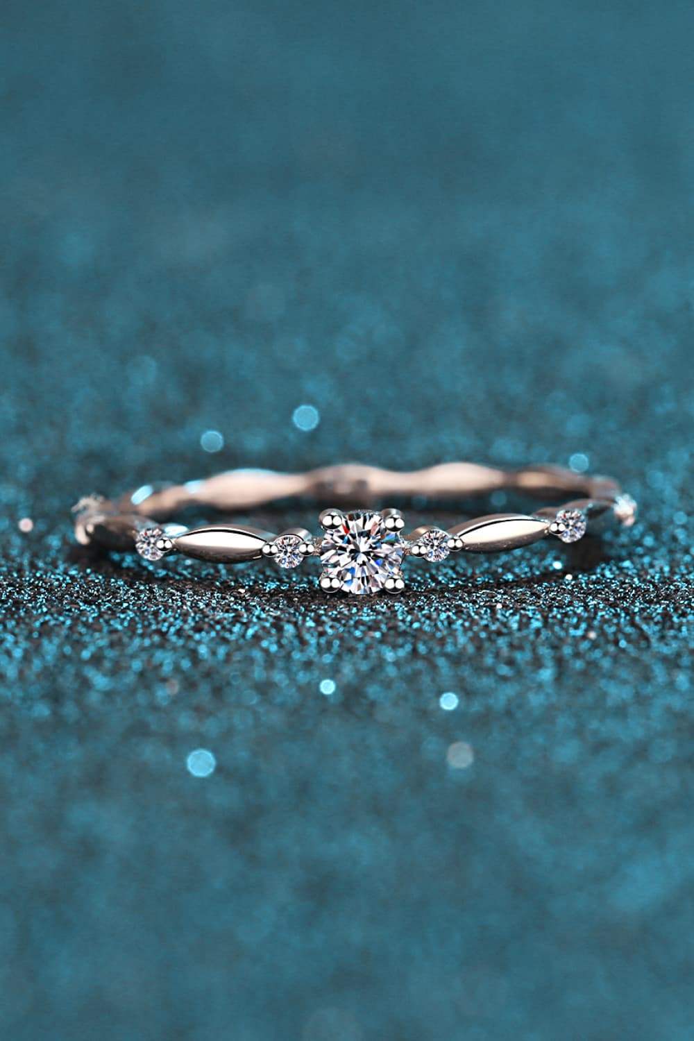 Moissanite 925 Sterling Silver Rhodium-Plated Ring - Trendsi - Flyclothing LLC