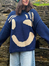Contrast Drop Shoulder Long Sleeve Sweater - Trendsi - Flyclothing LLC