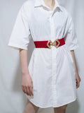 Geometric Buckle Elastic Wide Belt - Trendsi - Flyclothing LLC