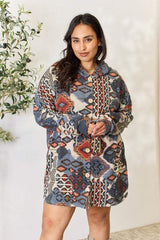 Heimish Full Size Printed Button Up Hooded Jacket - Trendsi - Flyclothing LLC