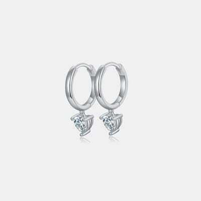 1 Carat Moissanite 925 Sterling Silver Heart Earrings - Trendsi - Flyclothing LLC