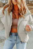 Zip Up Collared Neck Coat with Pockets - Trendsi - Flyclothing LLC