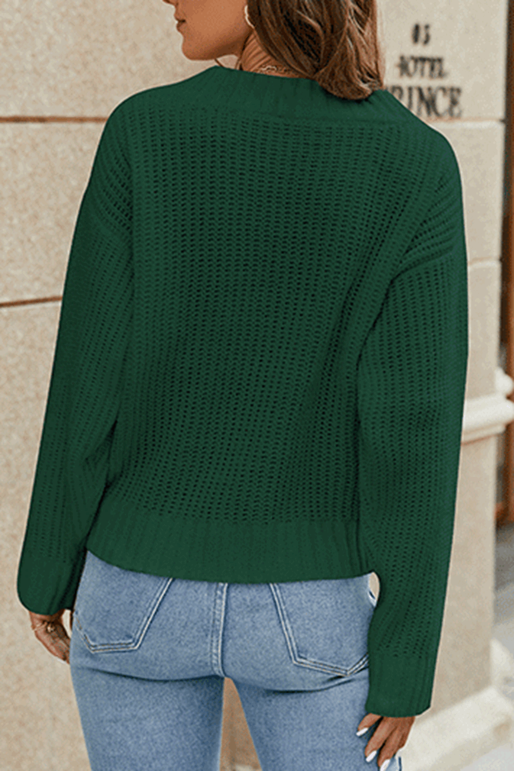 Surplice Neck Long Sleeve Sweater - Trendsi - Flyclothing LLC