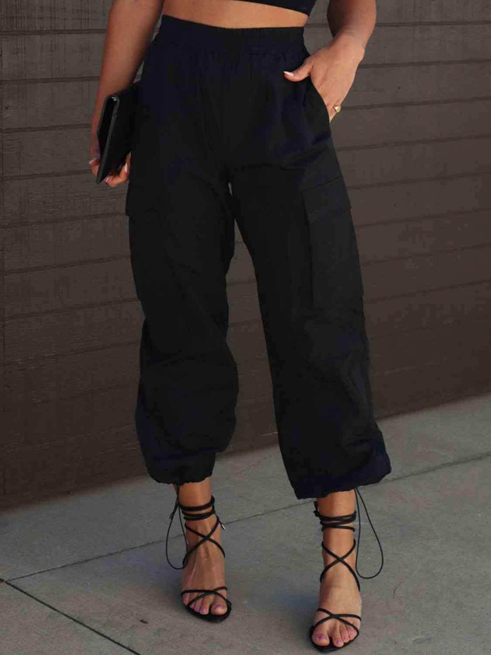 High Waist Drawstring Pants with Pockets - Trendsi - Flyclothing LLC