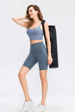 Wide Waistband Sports Shorts with Pockets - Trendsi - Flyclothing LLC