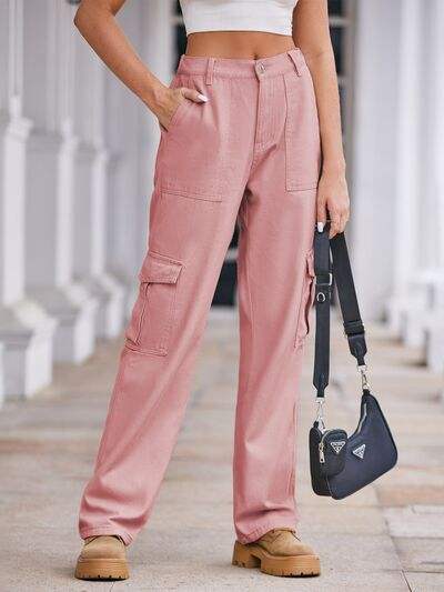 Straight Denim Cargo Pants - Trendsi - Flyclothing LLC