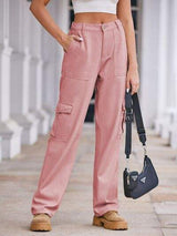Straight Denim Cargo Pants - Trendsi - Flyclothing LLC