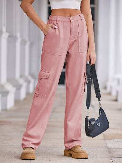 Straight Denim Cargo Pants - Trendsi - Flyclothing LLC