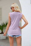 Contrast Eyelet V-Neck Tank - Trendsi - Flyclothing LLC