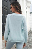 Round Neck Rib-Knit Sweater - Trendsi - Flyclothing LLC
