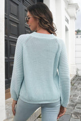 Round Neck Rib-Knit Sweater - Trendsi