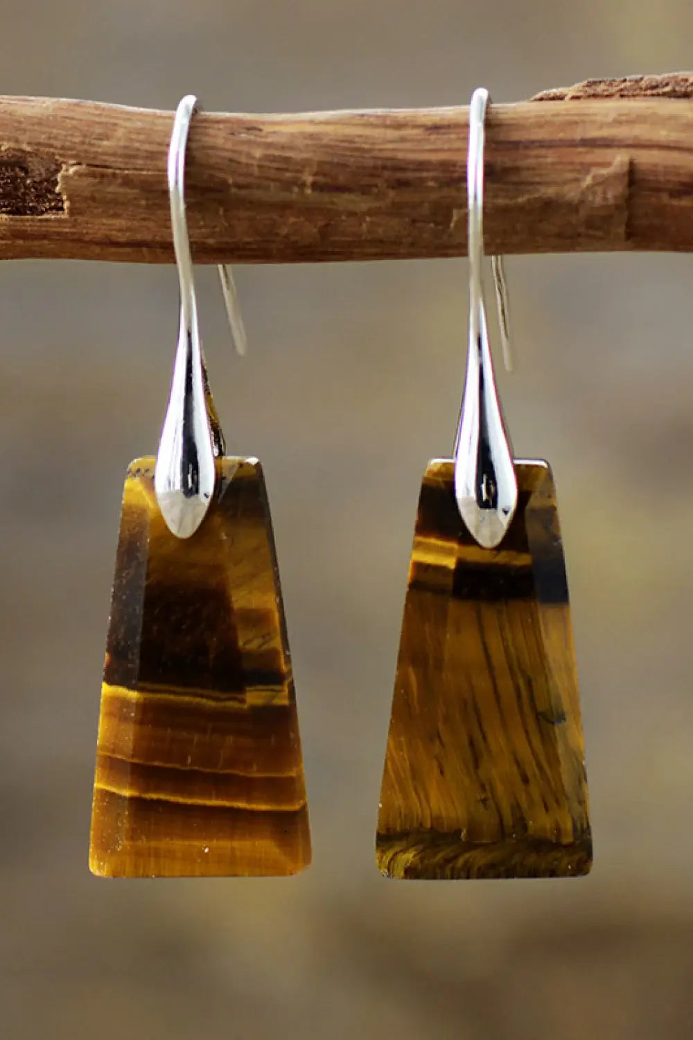 Handmade Geometrical Shape Natural Stone Dangle Earrings - Trendsi - Flyclothing LLC