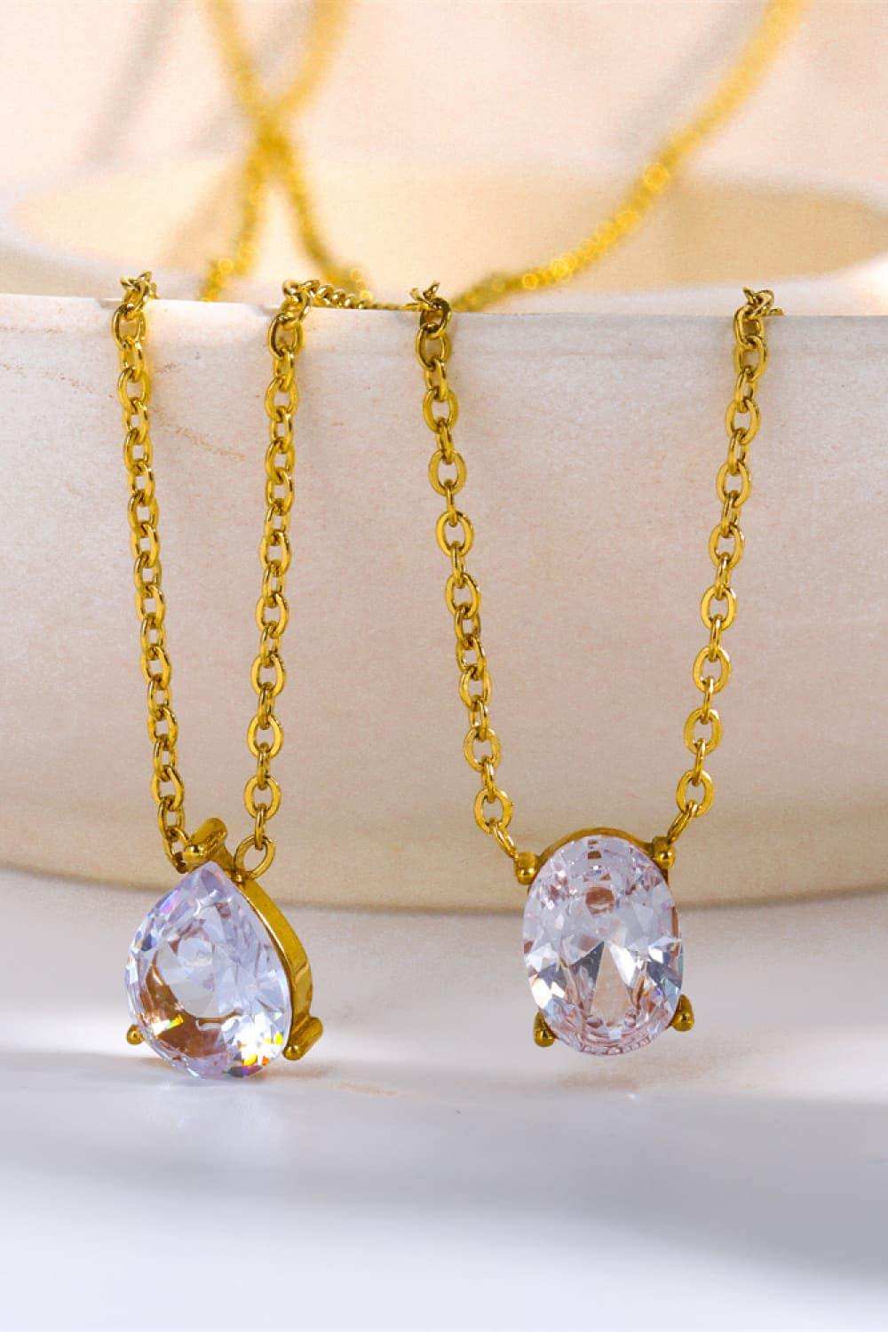Stainless Steel Geometrical Shape Necklace - Trendsi - Flyclothing LLC