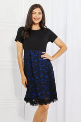 Yelete Full Size Contrasting Lace Midi Dress - Trendsi - Flyclothing LLC