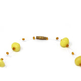 Floating Stone & Maasai Bead Necklace, Yellow - Jedando