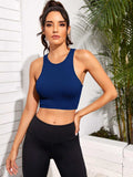 Cropped Round Neck Sports Tank Top - Trendsi - Flyclothing LLC