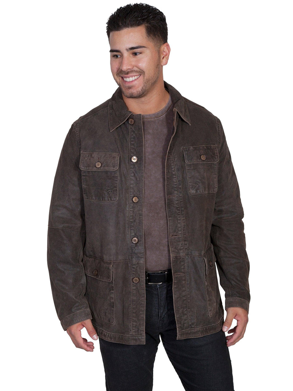Scully Leather Grey Mens Jacket - Scully Leather