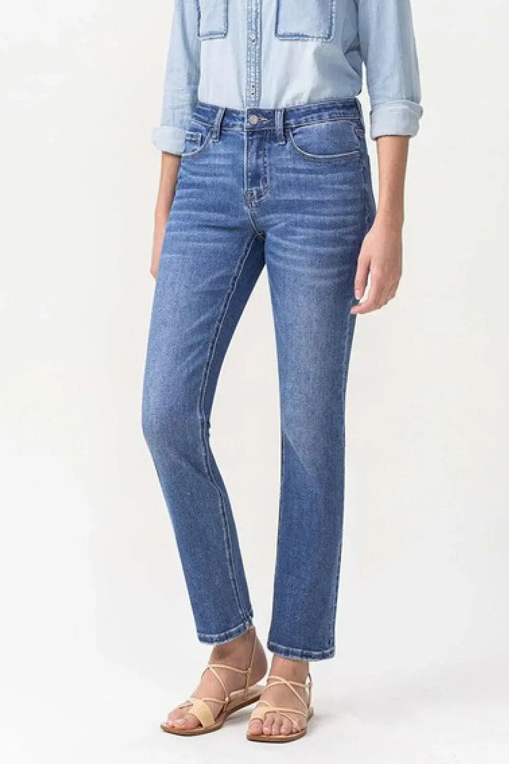 Lovervet Full Size Maggie Midrise Slim Ankle Straight Jeans - Trendsi - Flyclothing LLC