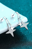Moissanite Star Rhodium-Plated Drop Earrings - Trendsi